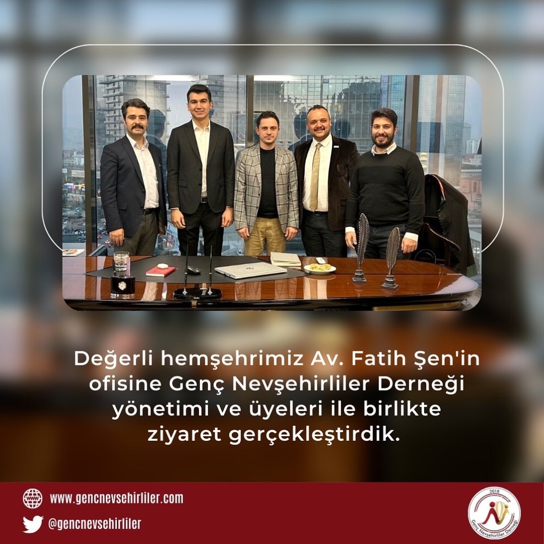 Hemşehrimiz Av. Fatih ŞEN’i ofisinde ziyaret ettik