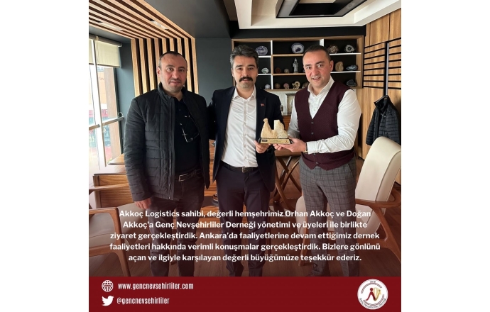 Akkoç Logistics sahibi, değerli hemşehrimiz Orhan Akkoç ve Doğan Akkoça Ziyaretimiz